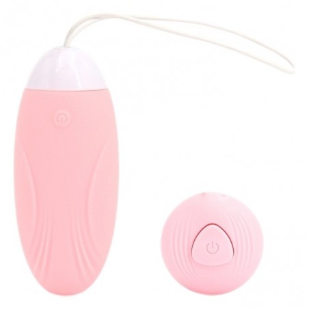 Œuf Vibrant Nervuré - Beth Rose - Télécommandé - Rechargeable - Silicone doux - 8 cm / Ø 3,2 cm - Myplaytoys