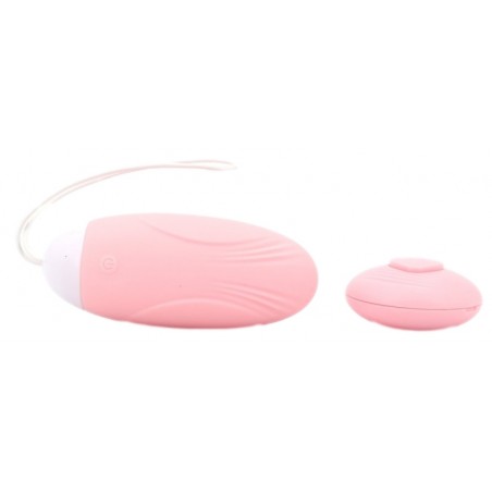 Œuf Vibrant Nervuré - Beth Rose - Télécommandé - Rechargeable - Silicone doux - 8 cm / Ø 3,2 cm - Myplaytoys