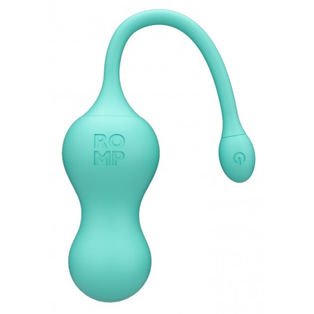 Boules de Geisha Vibrantes Cello Turquoise - Télécommandées - Rechargeable - Œuf Vibrant - 7 / Ø 3,5 cm - Romp