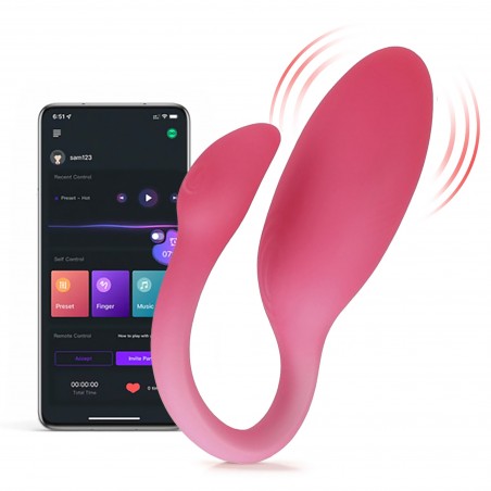 Œuf Vibrant Et Stimulateur Clitoridien Flamingo Max Fuchsia - Connecté - Etanche - Rechargeable - 7,5 / Ø 3,2 cm - Magic Motion