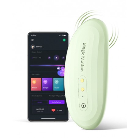Stimulateur Clitoridien De Culotte Nyx Vert - Connecté - Waterproof - Rechargeable - 9 cm / 4 cm - Magic Motion