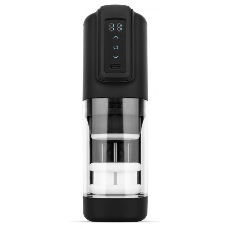 Masturbateur Cx10S Noir - Va-Et-Vient Et Vibrations - Gaine Structurée - Rechargeable - 12,5 cm / Ø 5 cm - Cruizr