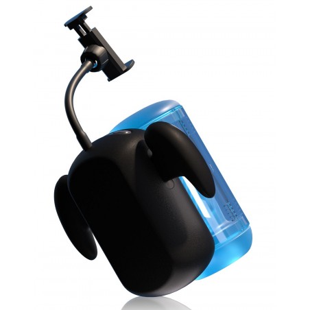 Masturbateur Vibrant Wingman Lite Bleu Va-Et-Vient - 2 Poignées - Support Smartphone - Rechargeable - 14 cm / Ø 4 cm - Blowcast