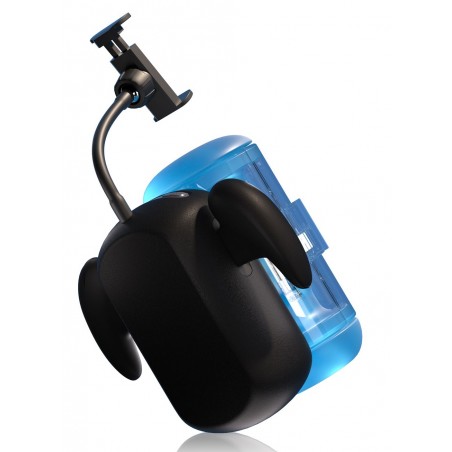 Masturbateur Vibrant Wingman Pro Bleu Va-Et-Vient - 2 Poignées - Support Smartphone - Rechargeable - 14 cm / Ø 4 cm - Blowcast
