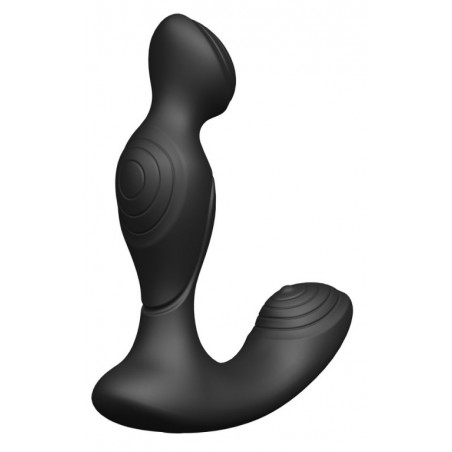 Stimulateur De Prostate Vibrant Dual Ostim Noir Télécommandé - Strié - Etanche - Rechargeable - 10 cm / Ø 3,5 cm - Anal Tech