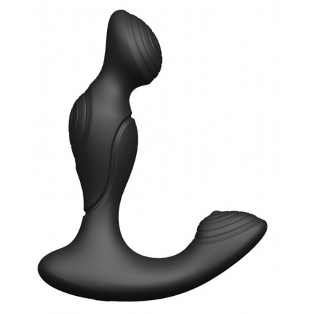 Stimulateur De Prostate Vibrant Dual Ostim Noir Télécommandé - Strié - Etanche - Rechargeable - 10 cm / Ø 3,5 cm - Anal Tech