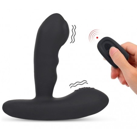 Stimulateur De Prostate Bodi Noir Télécommandé - Vibrations/Doigtés - Etanche - Rechargeable - 9 cm / Ø 3 cm - Anal Tech