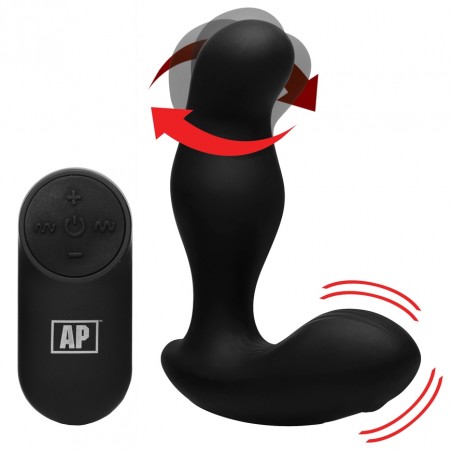 Stimulateur De Prostate Vibrant Et Rotatif P-Gyro Noir - Télécommandé - Etanche - Rechargeable - 10 cm / Ø 3,3 cm - Alpha Pro