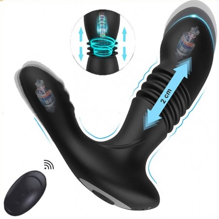 Stimulateur De Prostate Va-Et-Vient Thrusty Max Noir - Télécommandé - Rechargeable - DE 11 A 12 cm / Ø 3,5 cm - Fukr