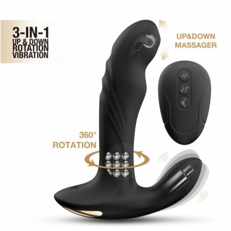 Stimulateur De Prostate Vibrant Multi P-Joy Télécommandé - Va-Et-Vient Et Rotatif - Etanche - USB - 13 cm / Ø 3,4 cm - Dorcel