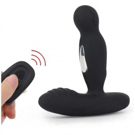 Stimulateur De Prostate Rotatif Ancus Noir - Electrostimulation - Télécommandé - Rechargeable - 9 cm / Ø 3 cm - Anal Tech