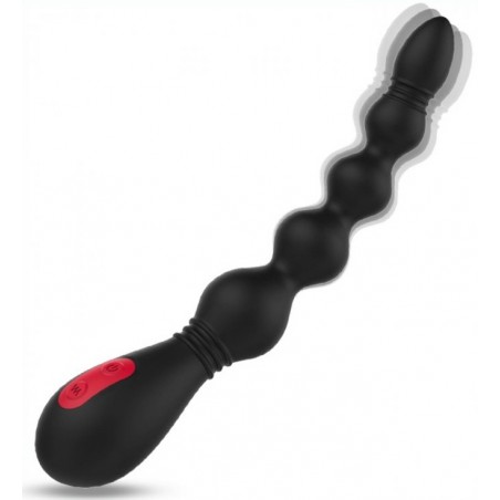 Plug Anal Vibrant - Vins-T Noir - 5 Boules - Flexible - Rechargeable - 16 cm / Ø De 0,8 A 3,4 cm - Fukr