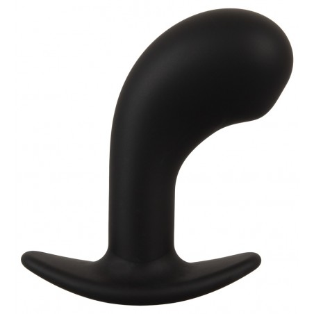 Plug Anal Vibrant Incurvé - Big Head Noir - Waterproof - Rechargeable - 11 Cm / Ø 4 Cm - Anos