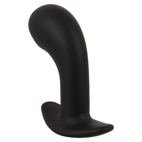 Plug Anal Vibrant Incurvé - Big Head Noir - Waterproof - Rechargeable - 11 Cm / Ø 4 Cm - Anos