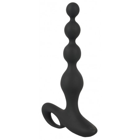 Plug Anal Vibrant A 4 Boules - Beads Velvets Noir - Etanche - Rechargeable - 16,5 cm / Ø De 2 A 3,5 cm - Black Velvets