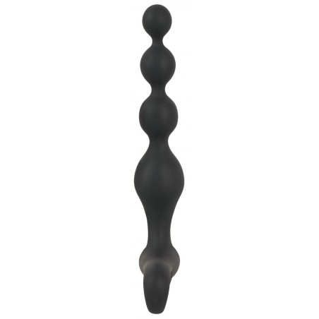 Plug Anal Vibrant A 4 Boules - Beads Velvets Noir - Etanche - Rechargeable - 16,5 cm / Ø De 2 A 3,5 cm - Black Velvets