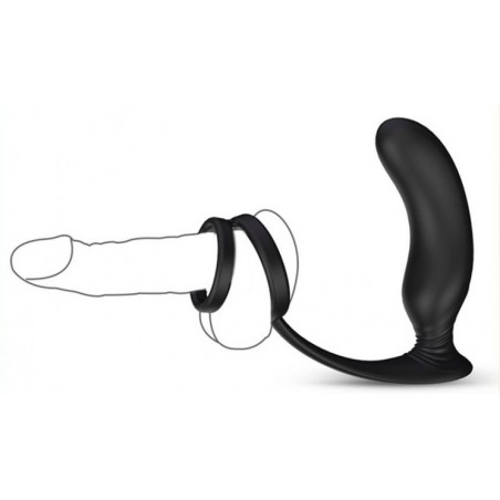 Stimulateur De Prostate Vibrant Lanco - Double Anneau Cock/Ball Pour Pénis Et Testicules - USB - 11 cm / Ø 3,2 cm - Fukr