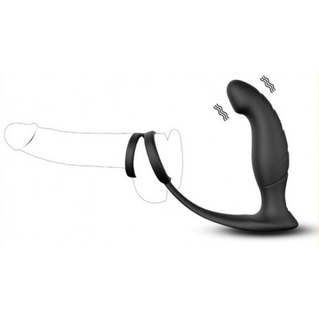 Stimulateur De Prostate Vibrant Wandering - Double Anneau Cock/Ball Pour Pénis Et Testicules - USB - 11 cm / Ø 3 cm - Fukr