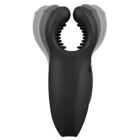 Masturbateur - Wand Pour Homme Move Wing Noir - Anneau Ouvert A Picots - Etanche - Rechargeable - 14,5 cm / Ø 3 cm - Rebel