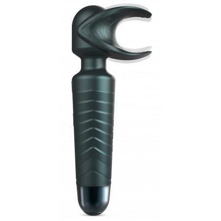 Masturbateur - Wand Pour Homme Man.Wand Evo Noir - Anneau Ouvert Strié - Etanche - Rechargeable - 20 cm / Ø 5 cm - Man.Wan
