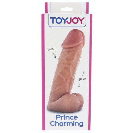 Gode XL Ventouse Ou Harnais Prince Charming Chair - Avec Testicules - Souple Et Réaliste - 20 cm / Ø 5,5 cm - Toyjoy