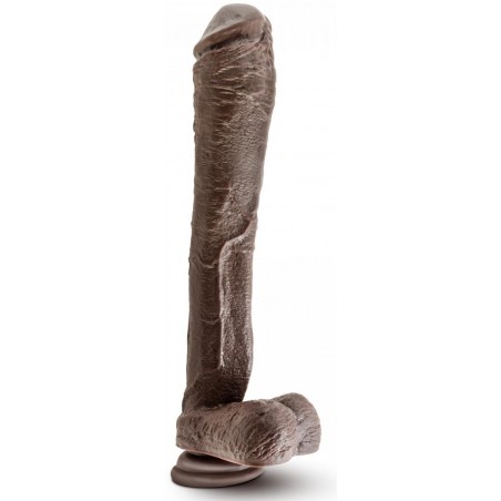 Gode XXL Flexible A Ventouse Ou Harnais Mr Ed Marron - Avec Testicules - Souple Et Réaliste - 28 cm / Ø 5,5 cm - Dr Skin