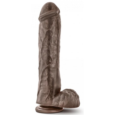 Gode XL Flexible A Ventouse Ou Harnais Mr Savage Marron - Avec Testicules - Souple Et Réaliste - 22 cm / Ø 5 cm - Dr Skin