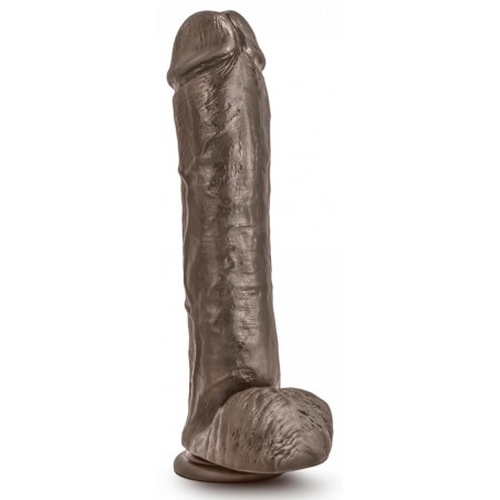Gode XL Flexible A Ventouse Ou Harnais Mr Savage Marron - Avec Testicules - Souple Et Réaliste - 22 cm / Ø 5 cm - Dr Skin