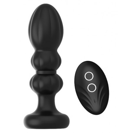 Plug Anal Va-Et-Vient Kingy Noir - A 3 Boules - Télécommandé - Waterproof - Rechargeable - 14 cm / Ø De 3,8 A 4,2 cm - Analtech