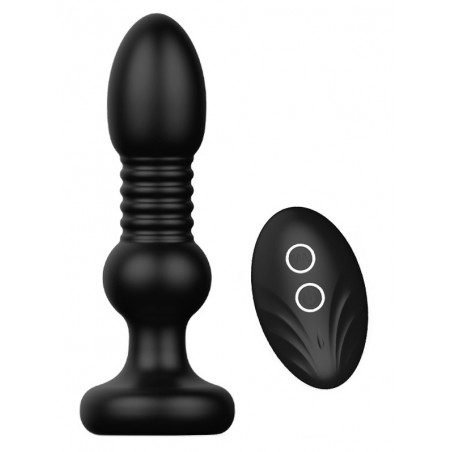 Plug Anal Va-Et-Vient Melo Noir - A 2 Boules - Télécommandé - Waterproof - Rechargeable - De 12,5 A 14 cm / Ø 3,8 cm - Analtech