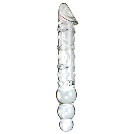 Gode Threeball M - 2 Côtés Différents - Verre Thermo Réactif Chaud / Froid - De 10 A 18,5 cm / Ø De 3,2 A 4,5 cm - ClearlyHorny