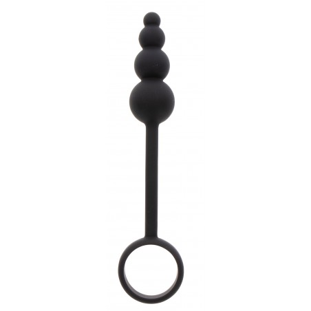Cockring A 3 Boules Et Plug Beads Ring Waterproof - Cockring Ø 4 cm Extensible - Plug Anal 8,5 cm / Ø 3,5 cm - Toyjoy