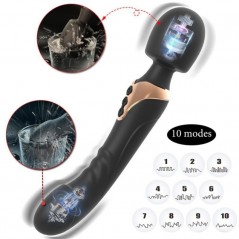 Vibromasseur Ou Wand Clitoridien - Duzio Noir - Polyvalent - Massage - Rechargeable - 12 cm / Ø 3,7 cm - BDSMaster