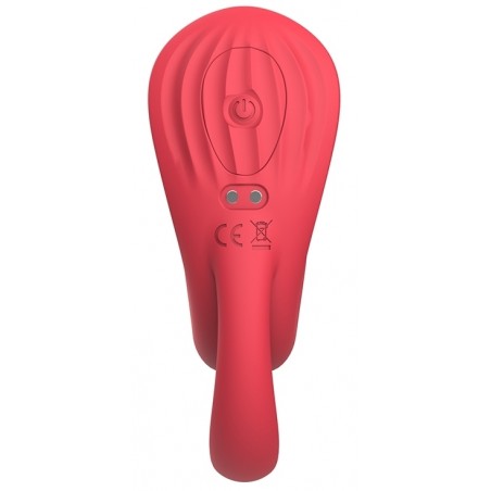 Triple Stimulateur Acein Rouge - Clitoridien / Vaginal / Anal - Télécommandé - Rechargeable - Waterproof - Chisa Novelties