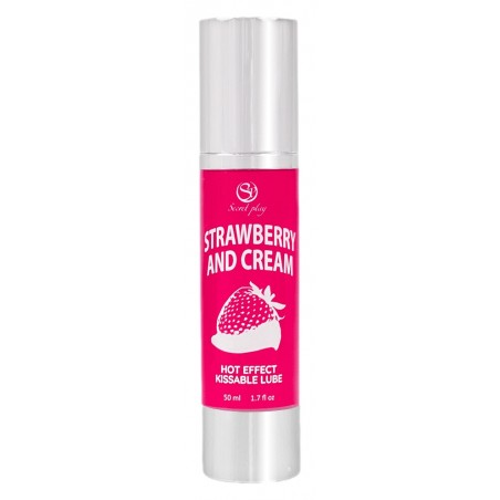 Lubrifiant A Base De Silicone Et Massage Touch & Kiss Parfum Fraise - Effet Chaud - Longue Durée - 50 Ml - Secret Play