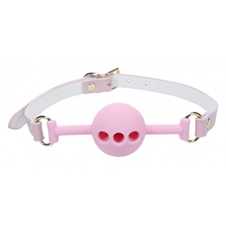 Bâillon Boule Rose Paris A Trous - Sangle Ajustable Rose - Ø 4,1 cm - Ouch