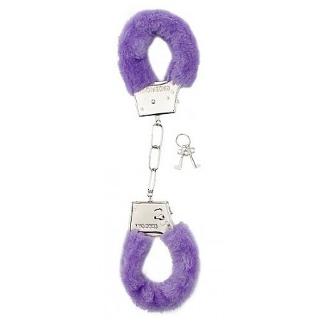 Menottes Furry Avec Fourrure Violette Pour Poignets - Métal Argenté - 2 Jeux De Clés - Shot Toys