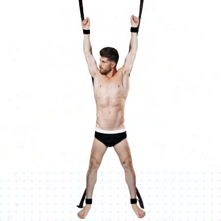 Kit De Bondage Pour Porte Blackcross - Sangle En Croix - 2 Paires De Menottes Ajustables - Ouch