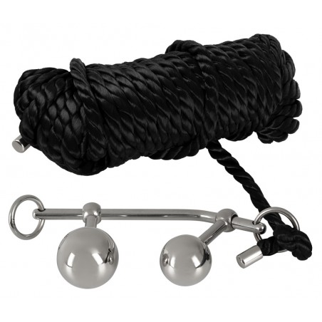 Coffret Bondage SensuaPlug - Corde De Shibari 10 Mètres - 2 Plugs Ø 3,2 et 3,8 cm En Métal - Barre D'accroche - You2Toys