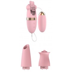 Stimulateur de clitoris Lilo Magic - Langue Vibrante / Roue / Aspiration - Télécommandé - Rechargeable - Rose - Generique