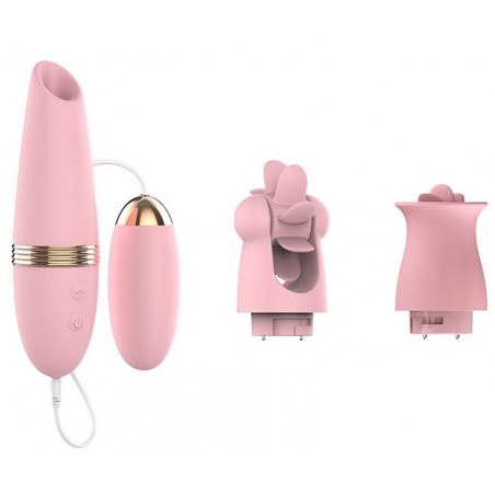 Stimulateur de clitoris Lilo Magic - Langue Vibrante / Roue / Aspiration - Télécommandé - Rechargeable - Rose - Generique