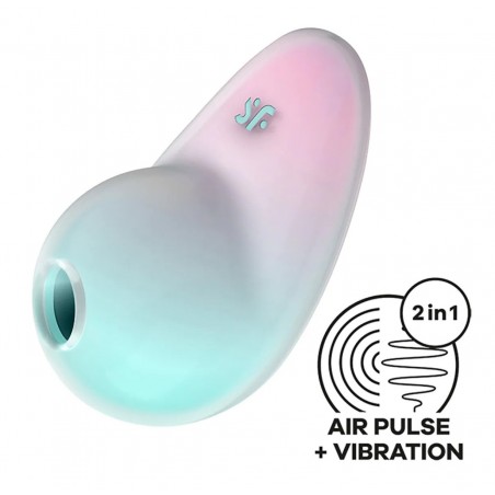Stimulateur clitoridien Pixie Dust Vert Et Rose - Vibration/Aspiration - Rechargeable - Waterproof - 9 cm / Ø 5 cm - Satisfyer