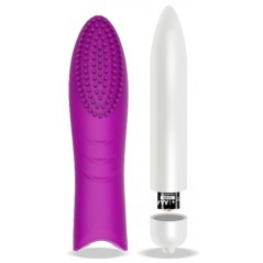 Stimulateur Clitoridien Dotys Violet - Tête Arrondie A Picots - Waterproof - 12 cm / Ø 3 cm - Latetobed