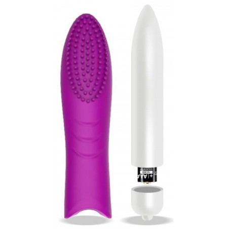 Stimulateur Clitoridien Dotys Violet - Tête Arrondie A Picots - Waterproof - 12 cm / Ø 3 cm - Latetobed