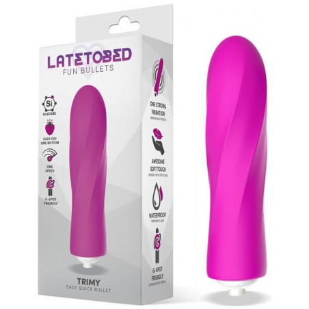 Stimulateur Clitoridien Torsadé Trimy Fuchsia - Tête Arrondie - Waterproof - 10 cm / Ø 2,5 cm - Latetobed