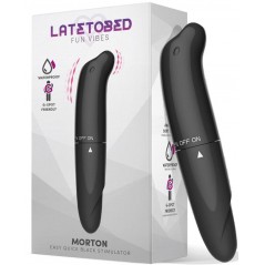 Stimulateur Clitoridien Morton Noir - Tête Courbée - Waterproof - 13 cm / Ø 2,5 cm - Latetobed