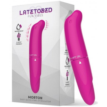 Stimulateur Clitoridien Morton Fuchsia - Tête Courbée - Waterproof - 13 cm / Ø 2,5 cm - Latetobed