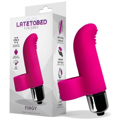 Doigt Vibrant Fingy Fuchsia - Stimulateur Clitoridien Structuré - Waterproof - 8 cm - Latetobeb