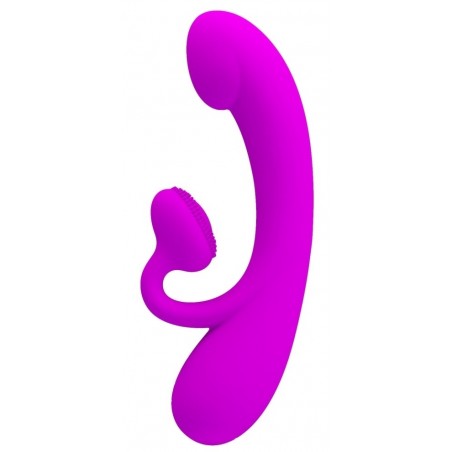 Rabbit Vibrant A Picots - Sincere Violet - Waterproof - Rechargeable - 17 cm / Ø 3,5 cm - Pretty Love