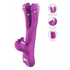 Rabbit Vibrant Nico Violet - 2 Doigts Vaginaux / Tapotements Clitoridien - Waterproof - Rechargeable - 12 cm / Ø 3,7 cm - Action